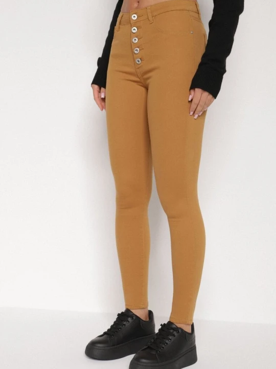 Zdjęcie produktu Jasnobrązowe Spodnie Skinny Kyllienne Daysie Brązowy