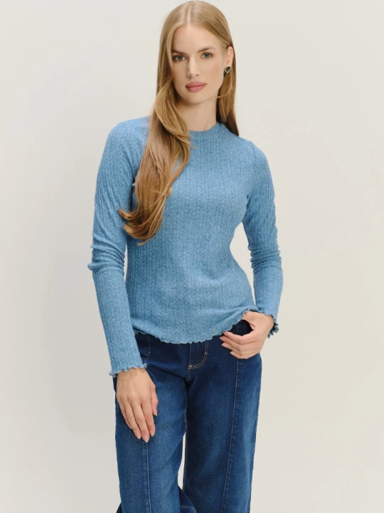 Zdjęcie produktu Jasnoniebieski prążkowany longsleeve Greenpoint