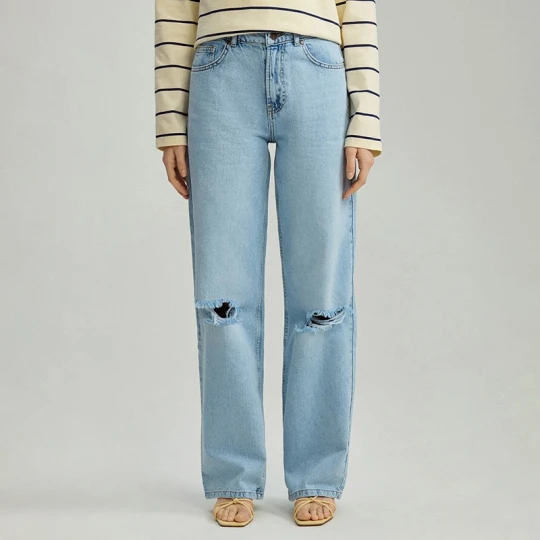Zdjęcie produktu Jasnoniebieskie jeansy straight fit z wysokim stanem House