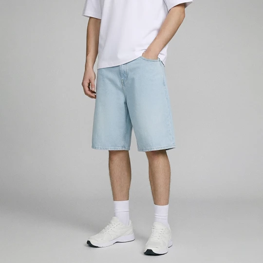 Zdjęcie produktu Jasnoniebieskie szorty jeansowe baggy fit z efektem sprania House