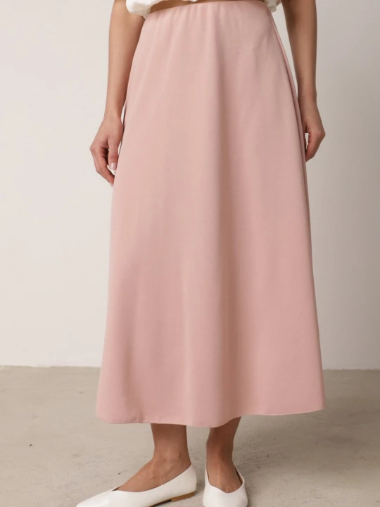 Zdjęcie produktu Jasnoróżowa Klasyczna Spódnica Midi Rozkloszowana Verettia Fashion Station Różowy