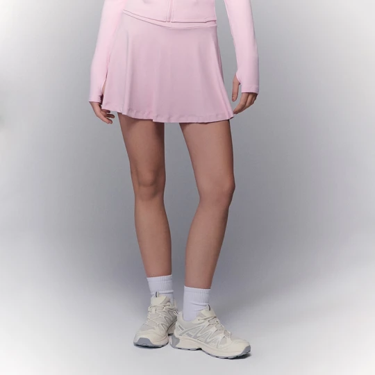 Zdjęcie produktu Jasnoróżowa spódniczka mini ULTRAFLEX z wszytymi spodenkami House pastelowy różowy