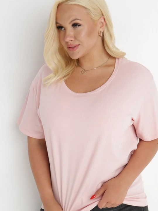 Zdjęcie produktu Jasnoróżowy T-shirt Aetheriel Glo-story