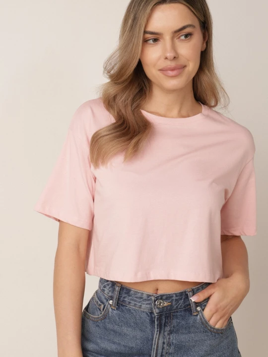 Zdjęcie produktu Jasnoróżowy T-shirt Rheniala Glo-story