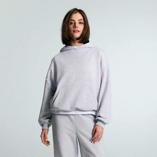 Zdjęcie produktu Jasnoszara bluza basic z kapturem House jasnoszary