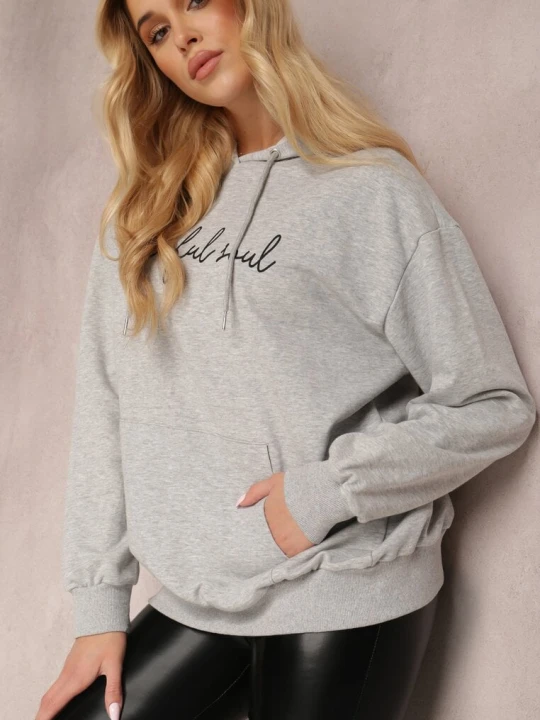 Zdjęcie produktu Jasnoszara Bluza Taniamenis R&f Fashion Szary