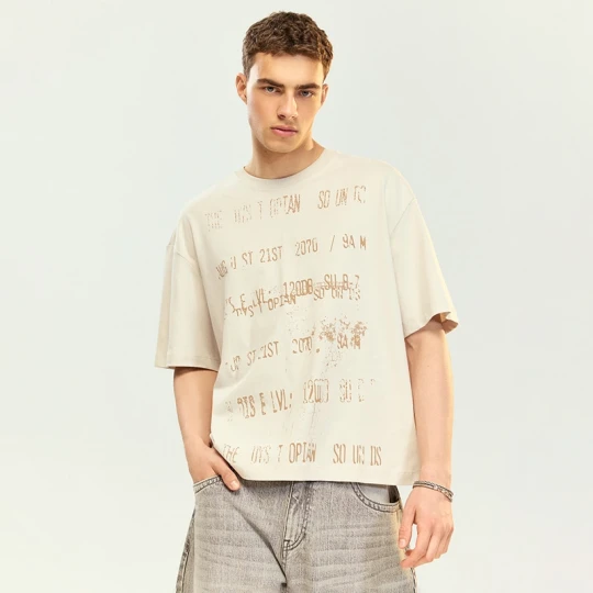 Zdjęcie produktu Jasnoszara koszulka cropped z nadrukiem House jasnoszary