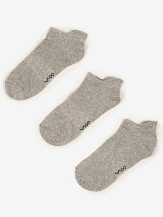 Zdjęcie produktu Jasnoszare Bawełniane Skarpety 3 Pack z Napisami Folindria Vico Szary