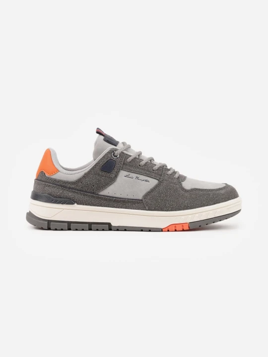 Zdjęcie produktu Jasnoszare Buty Sportowe Sneakersy Ozdobione Tłoczeniem i Napisami Hermala Badoxx Szary