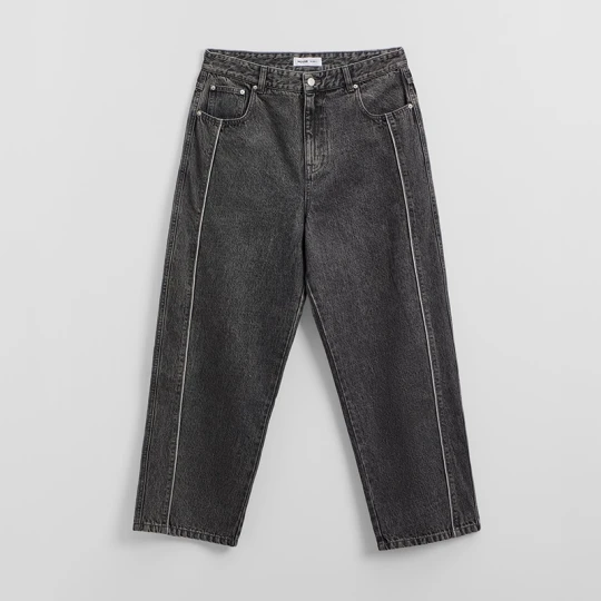 Zdjęcie produktu Jasnoszare jeansy baggy fit z lampasami House jasnoszary
