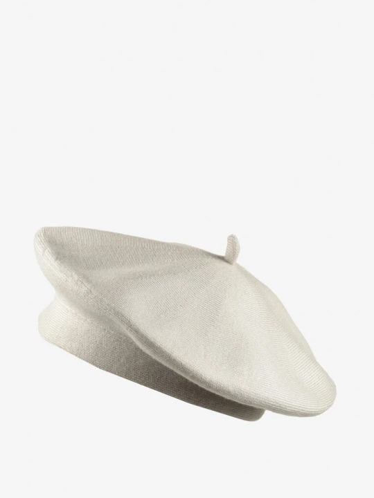 Zdjęcie produktu Jasnoszary Klasyczny Beret z Antenką z Bawełną i Kaszmirem Emidora