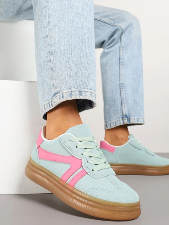 Zdjęcie produktu Jasnozielone Sneakersy Klasyczne Tenisówki Zdobione Przeszyciami Alatira Givana Zielony