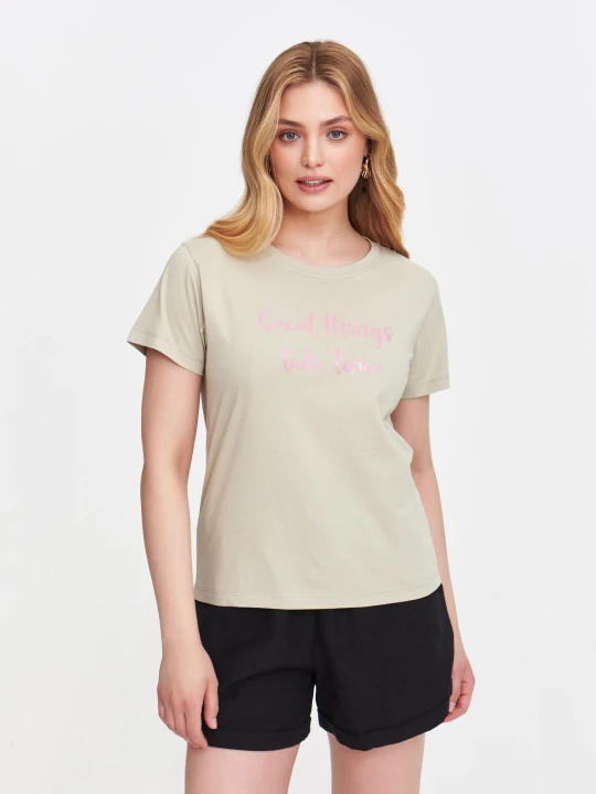 Zdjęcie produktu Jasnozielony t-shirt z napisem TOP SECRET