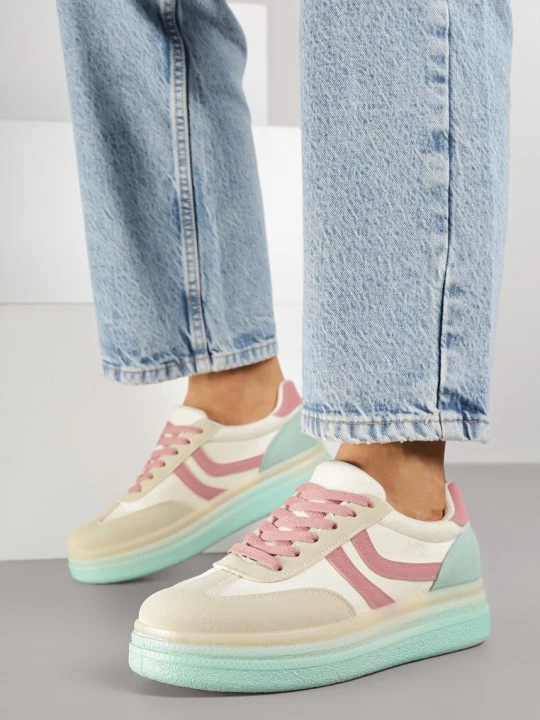 Zdjęcie produktu Jasnożółte Sneakersy w Stylu Klasycznych Tenisówek na Grubej Podeszwie Grelritia Ideal Żółty