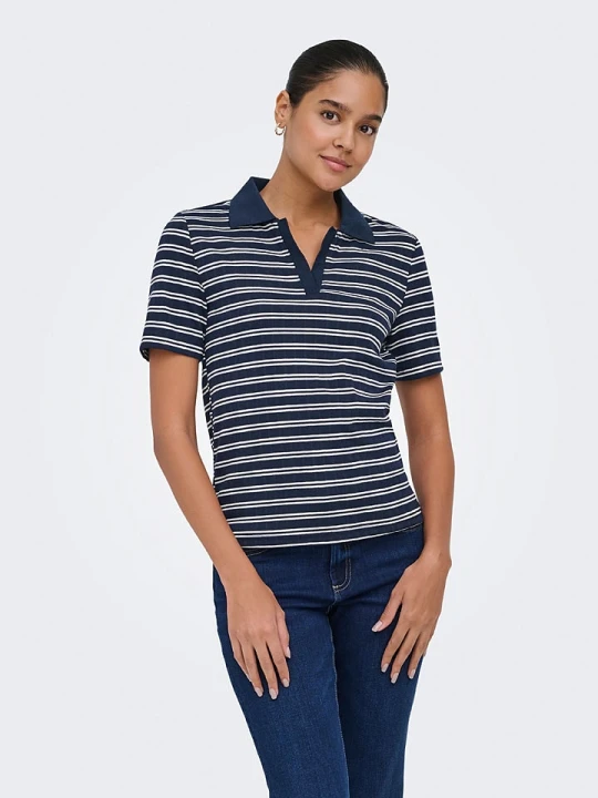 Zdjęcie produktu JDY Koszulka polo "Helga" w kolorze granatowo-białym rozmiar: XS