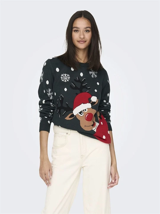 Zdjęcie produktu JDY Sweter "Lucia" w kolorze ciemnozielonym rozmiar: XL