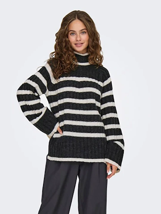 Zdjęcie produktu JDY Sweter w kolorze antracytowo-kremowym rozmiar: M/L