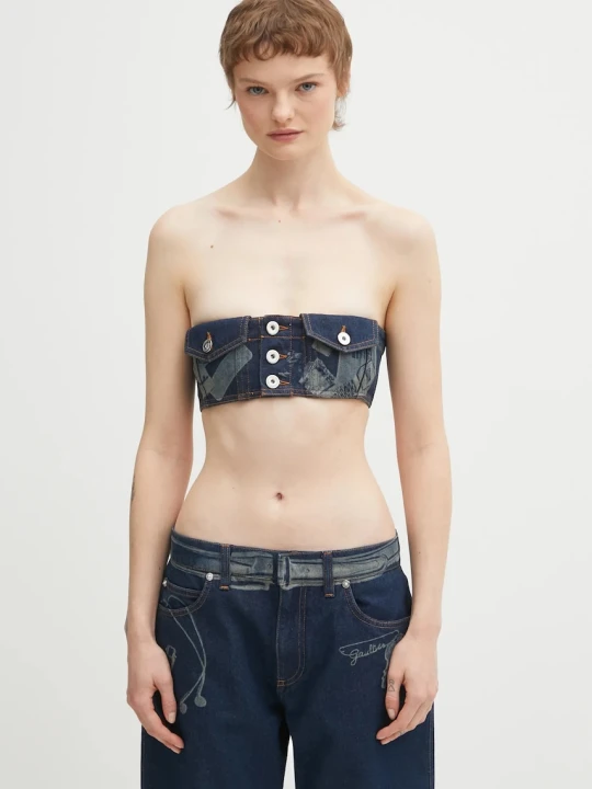 Zdjęcie produktu Jean Paul GAULTIER bluzka jeansowa Trompe L'oeil Print