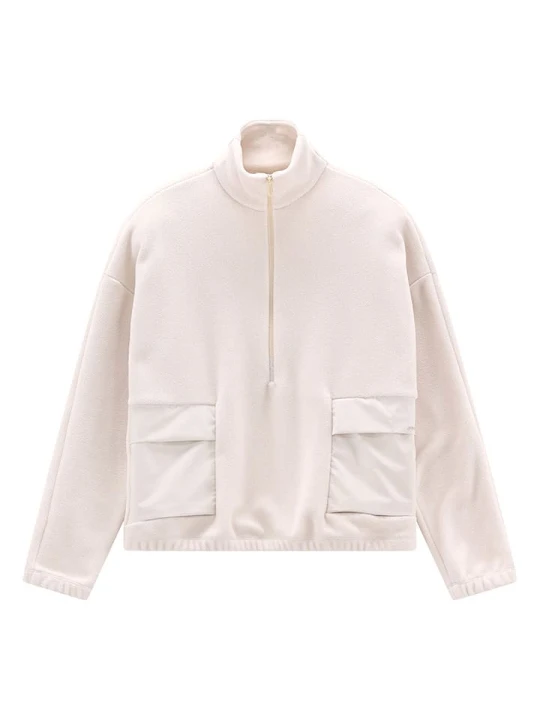 Zdjęcie produktu Jeanne Baret Bluza polarowa "Rochefort" w kolorze kremowym rozmiar: 42