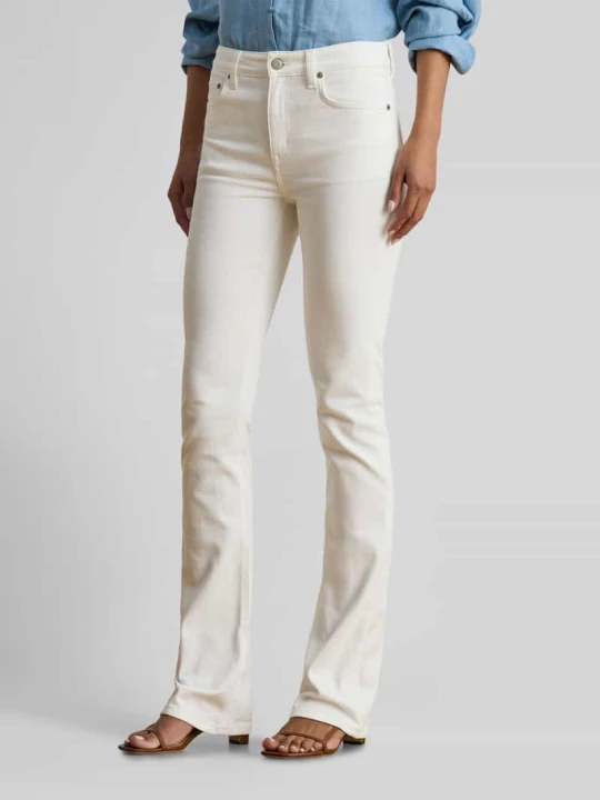 Zdjęcie produktu Jeans bootcut o kroju slim fit z mieszanka bawełny Lauren Ralph Lauren Biały