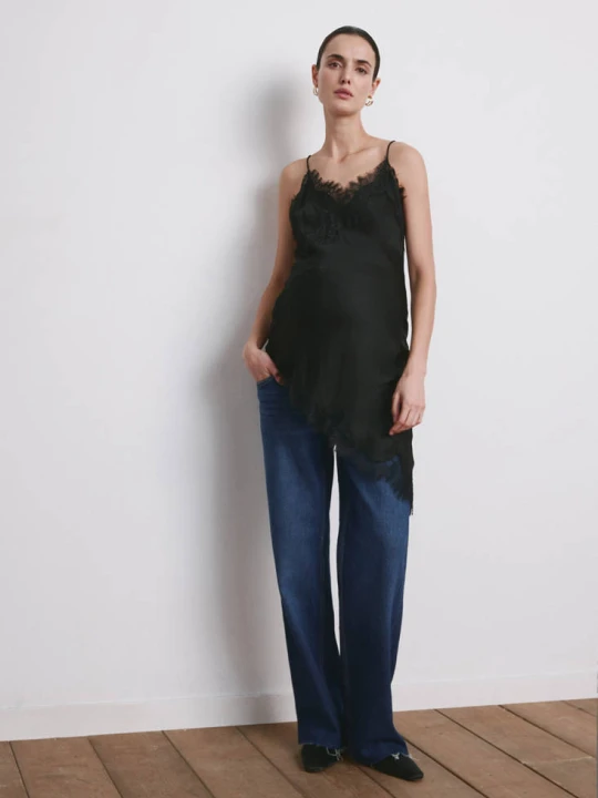 Zdjęcie produktu Jeans ciążowe wide leg ciemnoniebieski - Kobieta - MANGO