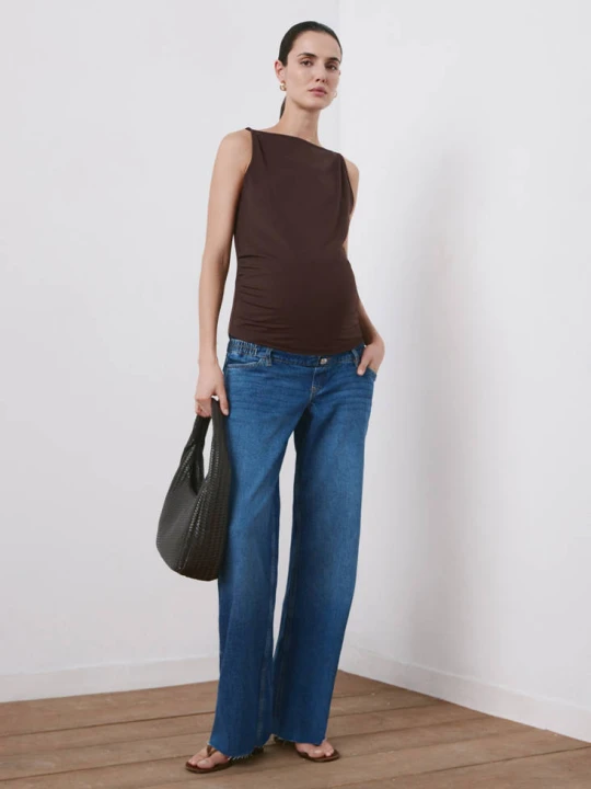 Zdjęcie produktu Jeans ciążowe wide leg średni niebieski - Kobieta - - MANGO