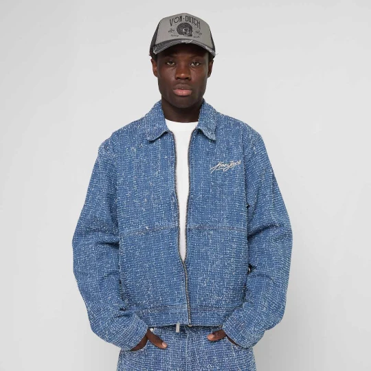 Zdjęcie produktu Jeans Distressed Zip Denim Jacket Karl Kani niebieski