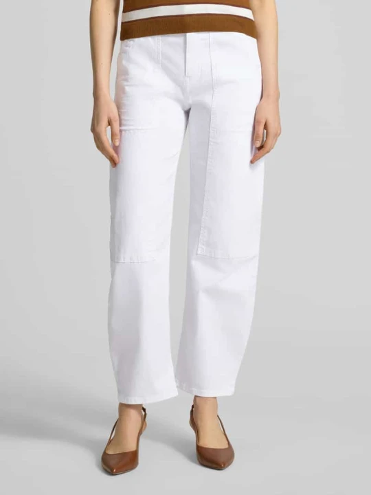 Zdjęcie produktu Jeans o kroju barrel fit z mieszanka lyocellu model 'Mari sharp' Opus Biały