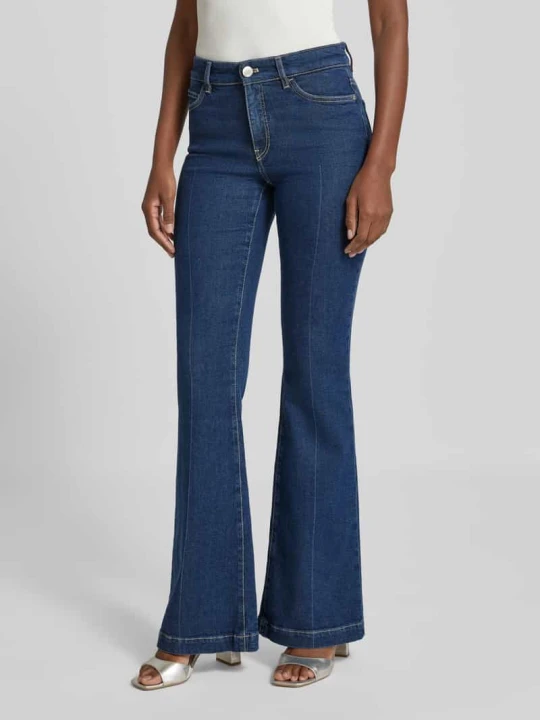 Zdjęcie produktu Jeans o kroju feminine fit z wpuszczanymi kieszeniami Marc Cain Jeansowy niebieski