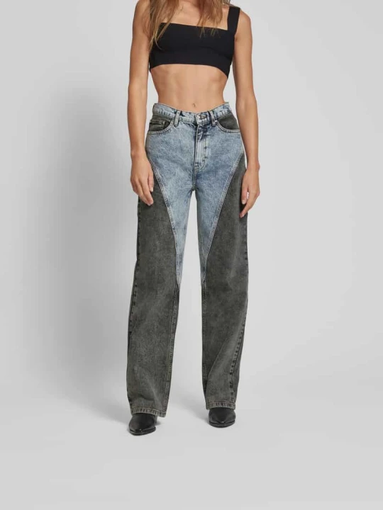 Zdjęcie produktu Jeans o kroju straight fit w 5 kieszeni ROTATE Jeansowy niebieski