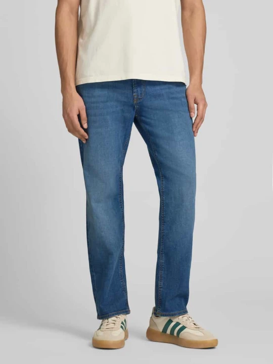 Zdjęcie produktu Jeans o kroju straight fit w fasonie 5-kieszeniowym model 'Clark' Jack&Jones Jeansowy niebieski