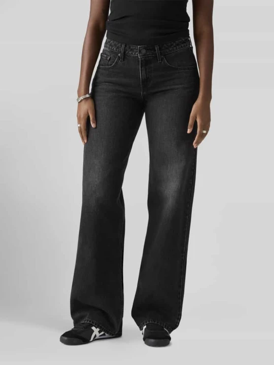Zdjęcie produktu Jeans o kroju straight fit z czystej bawełny w fasonie 5-kieszeniowym Levi's Czarny