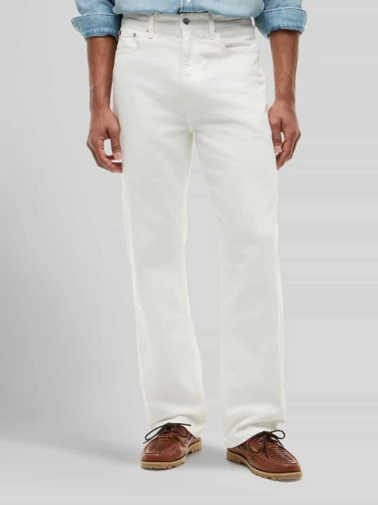 Zdjęcie produktu Jeans o kroju straight fit z czystej bawełny w fasonie 5-kieszeniowym Tommy Hilfiger Biały