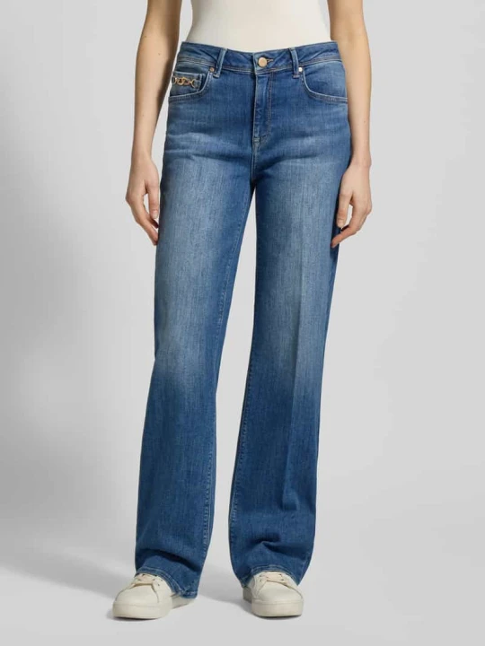 Zdjęcie produktu Jeans o kroju straight fit z mieszanki bawełny model 'KIRA' RAFFAELLO ROSSI Niebieski