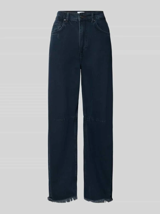 Zdjęcie produktu Jeans o kroju wide fit z dodatkiem lyocellu z wykończeniem frędzlami Rich & Royal Czarny