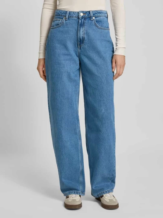 Zdjęcie produktu Jeans o luźnym kroju z czystej bawełny model 'ESTELLE' Vero Moda Jeansowy niebieski