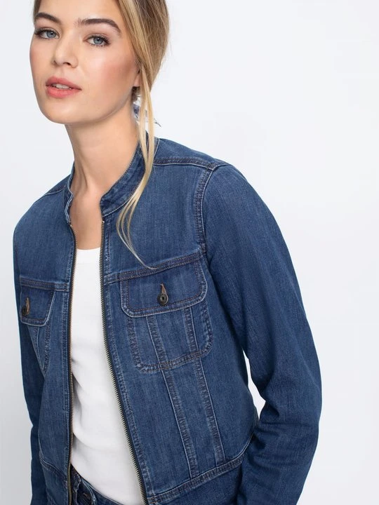 Zdjęcie produktu Jeansowa kurtka damska ze stójką – Designer Choice Olsen