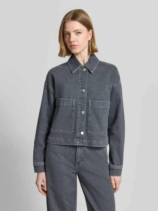 Zdjęcie produktu Jeansowa kurtka o kroju boxy fit z naszywanymi kieszeniami Model 'Niandra' Someday Jasnoszary