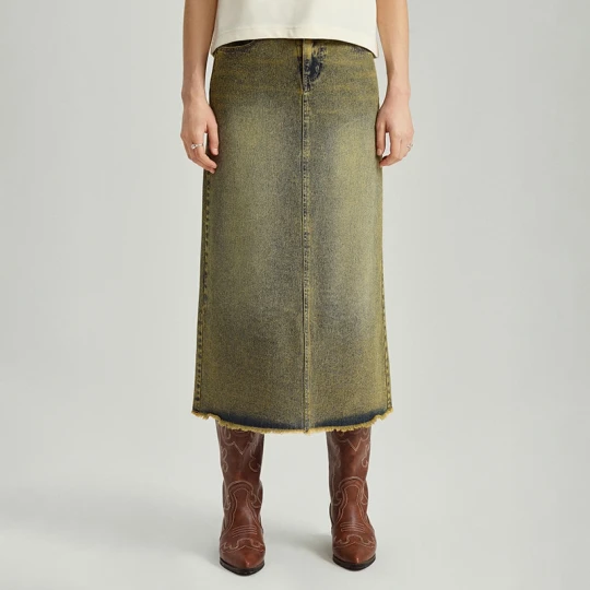 Zdjęcie produktu Jeansowa spódnica midi dirty wash House indigo jeans