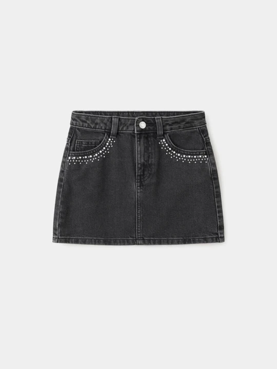 Zdjęcie produktu Jeansowa spódnica ze zdobieniami black denim - Dzieci - MANGO KIDS