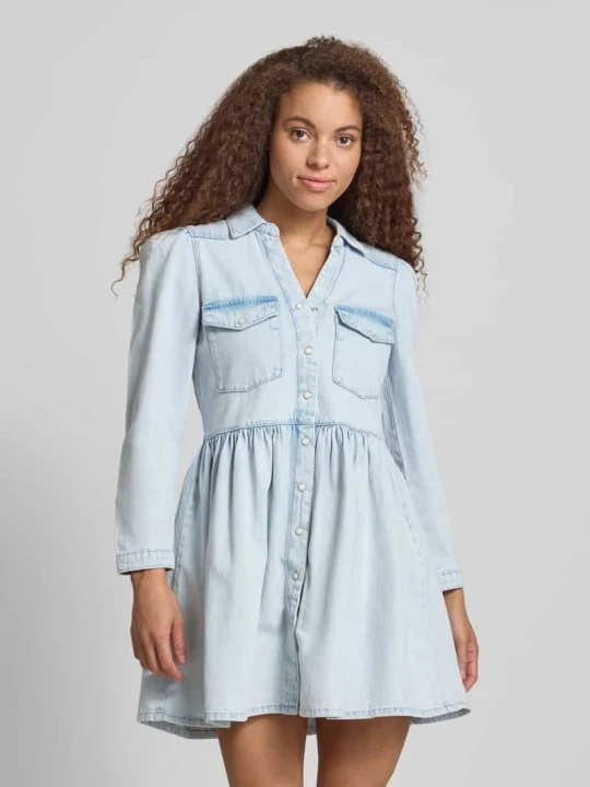 Zdjęcie produktu Jeansowa sukienka mini z czystej bawełny model 'CYRUS' Only Jasnoniebieski