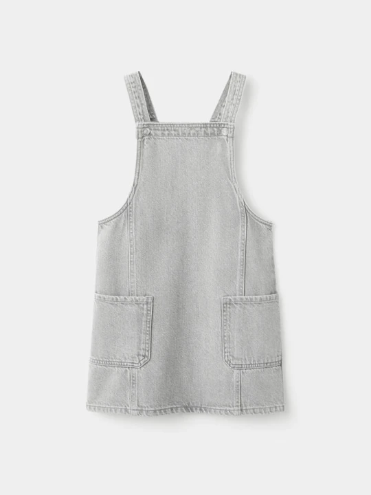 Zdjęcie produktu Jeansowa sukienka ogrodniczka szary denim - Dzieci - lata - MANGO KIDS