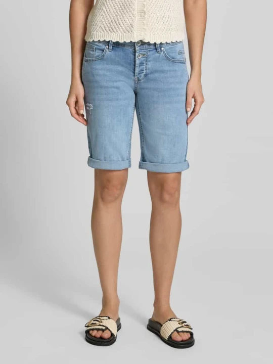 Zdjęcie produktu Jeansowe szorty w stylu destroyed model 'Malibu' Buena Vista Jeansowy niebieski