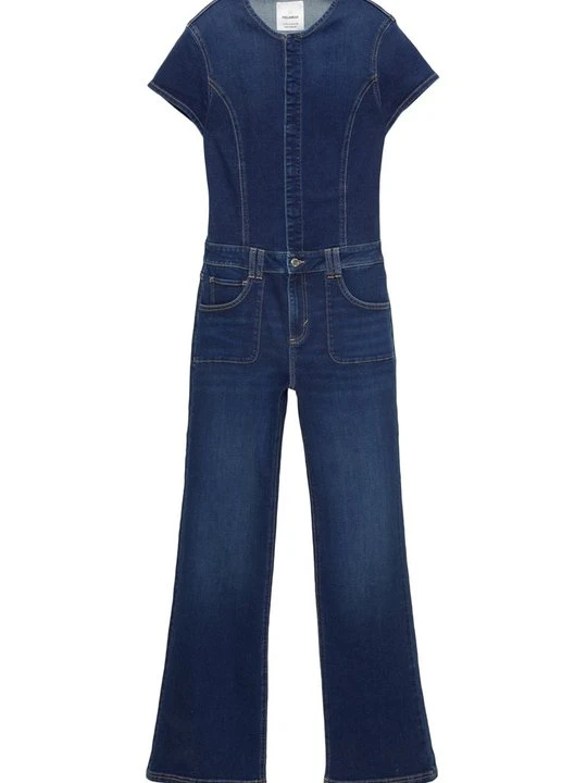 Zdjęcie produktu Jeansowy kombinezon PULL&BEAR ciemnoniebieski