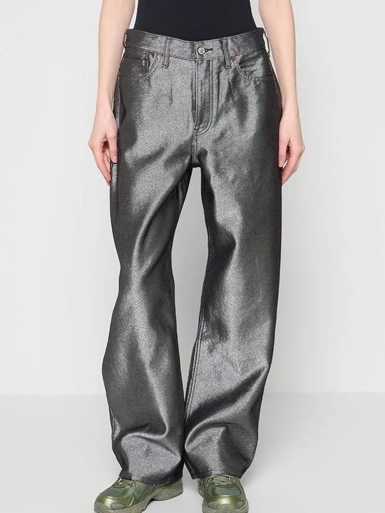 Zdjęcie produktu Jeansy baggy Abercrombie & Fitch srebrny