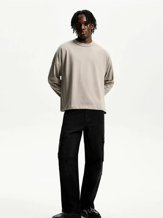 Zdjęcie produktu Jeansy baggy Bershka czarny