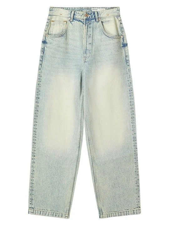 Zdjęcie produktu Jeansy baggy Bershka niebieski denim