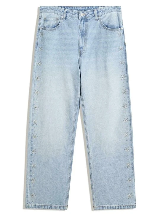 Zdjęcie produktu Jeansy baggy Bershka jasnoniebieski denim