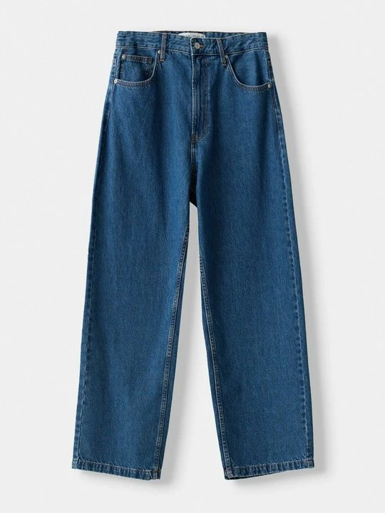 Zdjęcie produktu Jeansy baggy Bershka granatowy