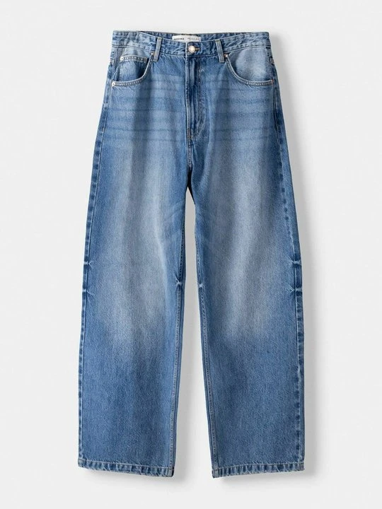 Zdjęcie produktu Jeansy baggy Bershka jasnoniebieski denim